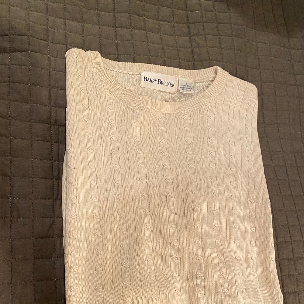 Barry Bricken cream silk sweater